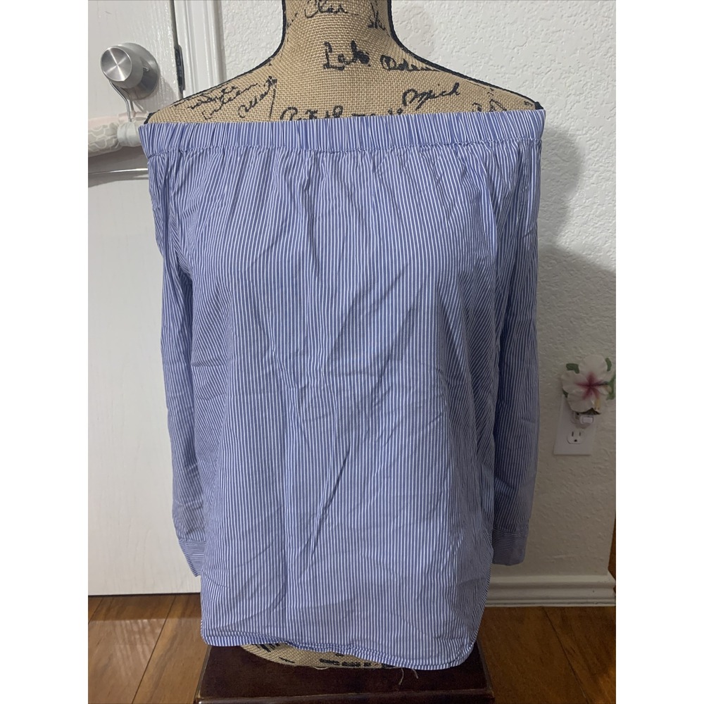 zara Woman XS sexy off slouder blouse stripped long sleeves sexy guc